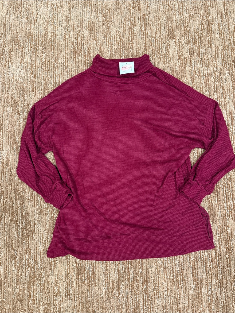 Cozy Women's Burgundy Mock Neck Sweater